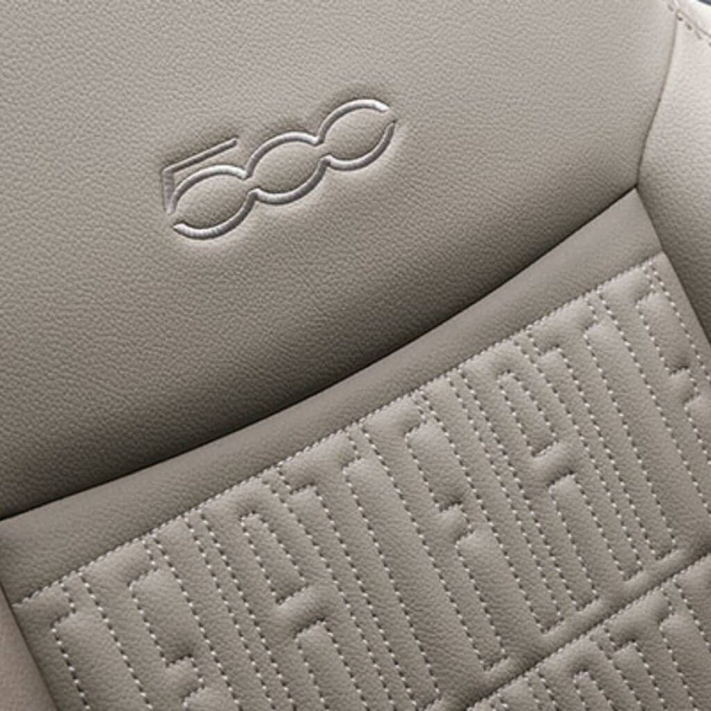 Cream Leather Seats in Fiat 500 Electric La Prima