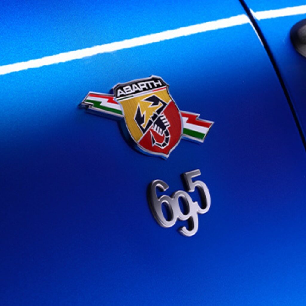 695 Tributo 131 Badge on the Abarth 695 131 Rally.