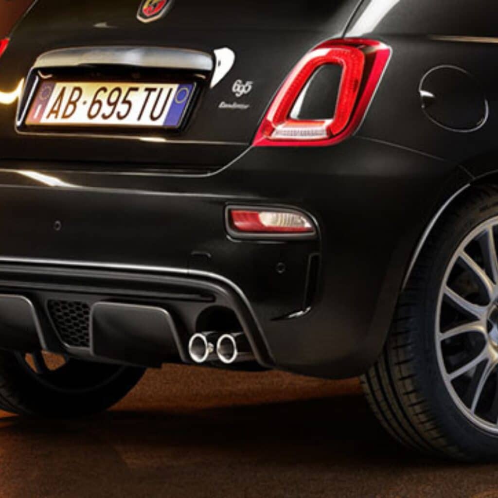 Tar Cold Grey Front and Rear Bumper Inserts on the Abarth 695 Turismo.