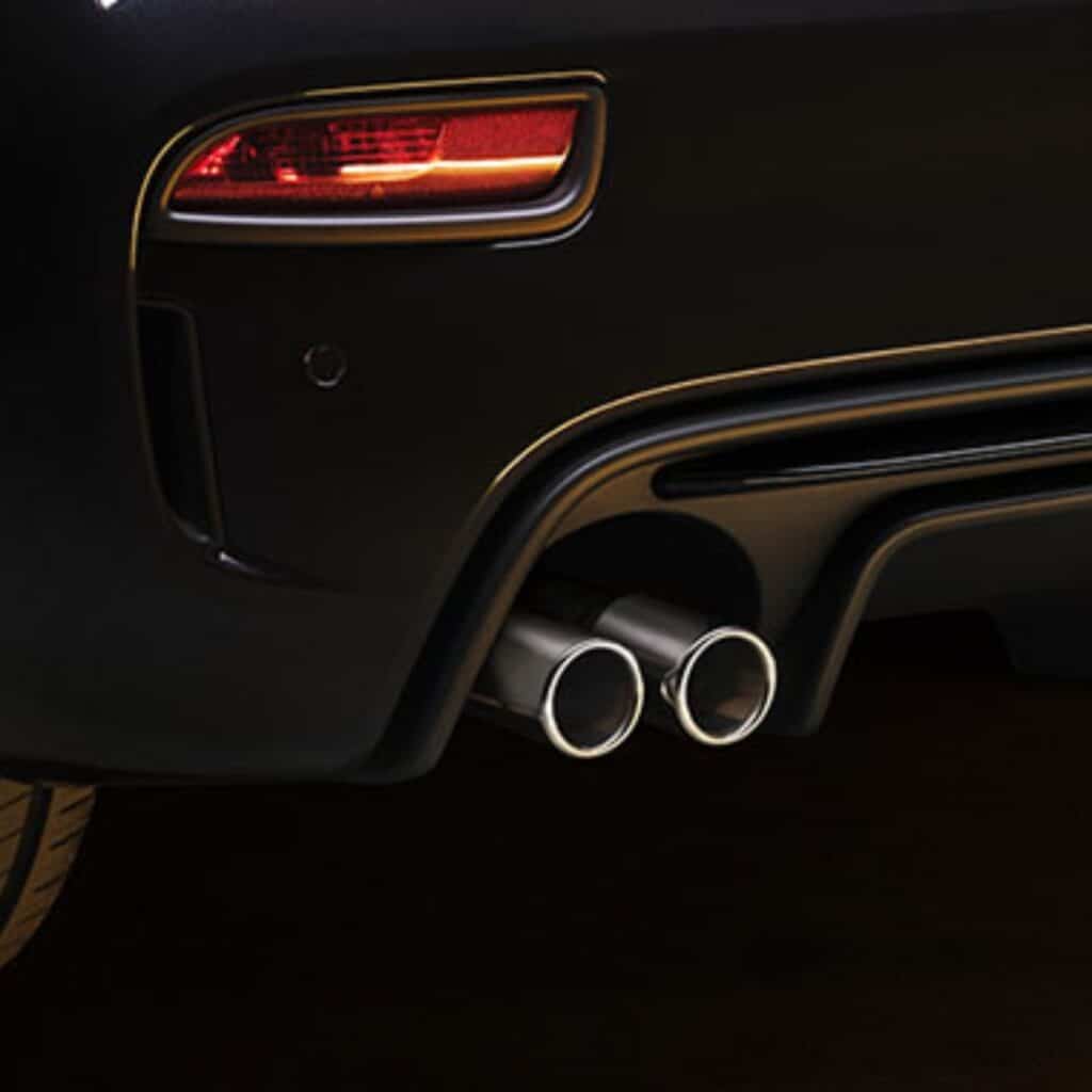 Dual Mode Record Monza Exhaust System with Four Tailpipes on the Abarth 695 Turismo.