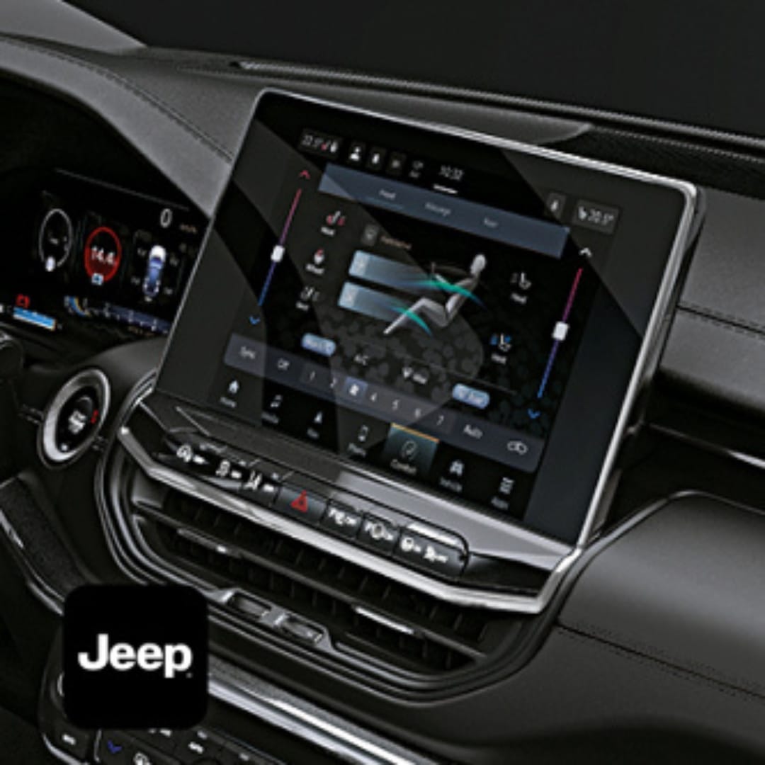 10.1" UCONNECT infotainment system in the Jeep Compass 4XE Limited.